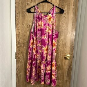 Pink Floral Halter Dress loft